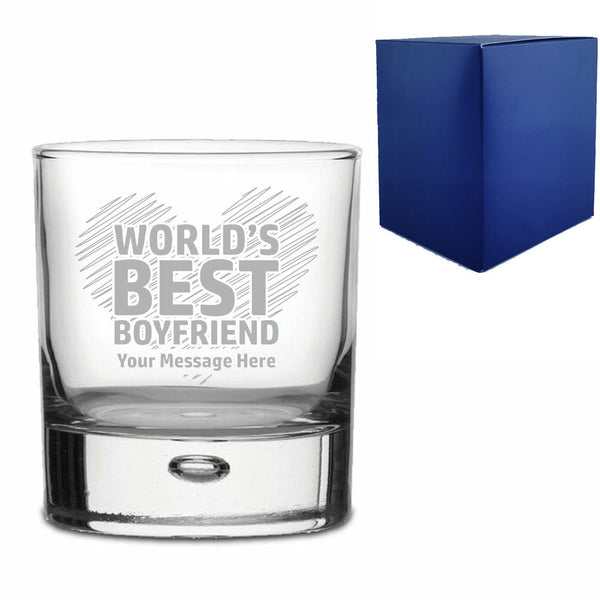 Engraved Whisky Tumbler with World's Best Boyfriend Design