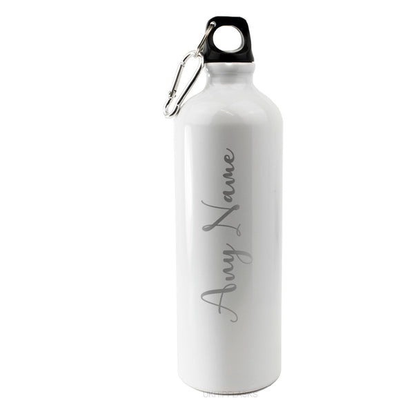 Engraved White Sports Bottle with any name