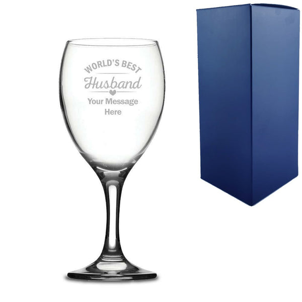 Engraved Wine Glass with World's Best Husband Design