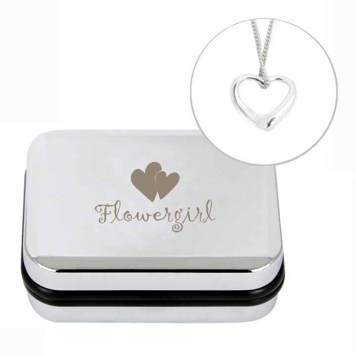Flower Girl Heart Necklace Box