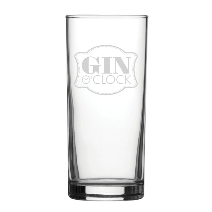 Gin O'Clock - Engraved Novelty Hiball Glass
