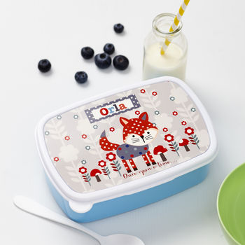 Personalised Playful Fox Lunch Box