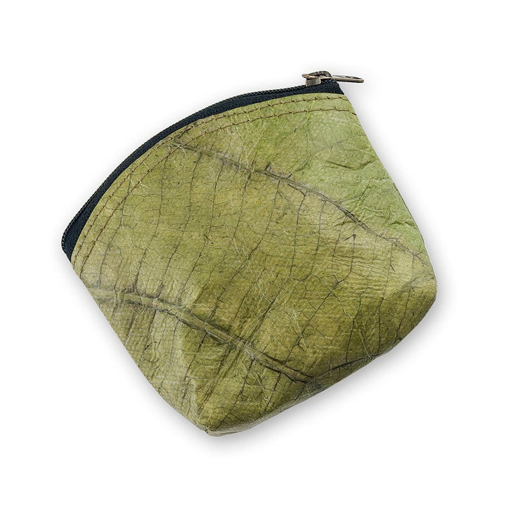 Leaf Leather Curved Edge Coin Bag