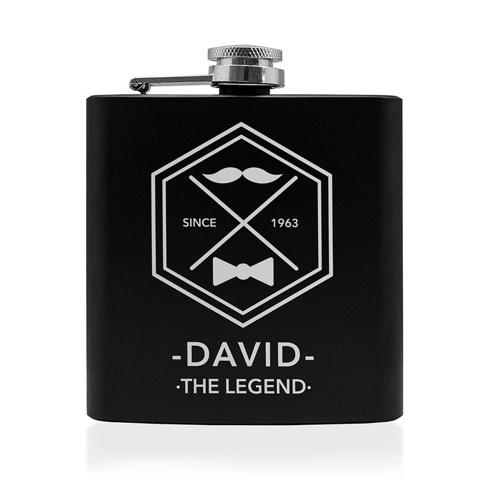 Legend Dad's Black Hip Flask