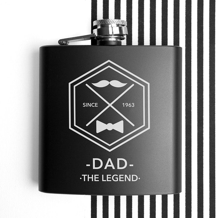 Legend Dad's Black Hip Flask