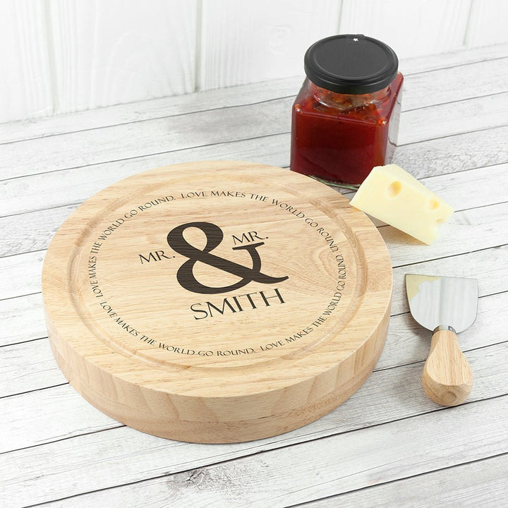 Love Makes The World Go Round Cheese Board Set