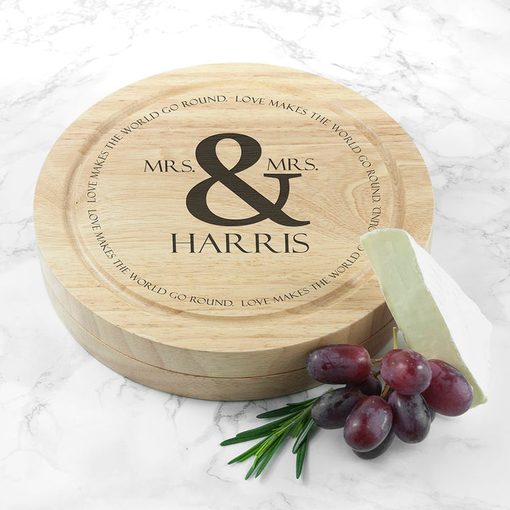 Love Makes The World Go Round Cheese Board Set