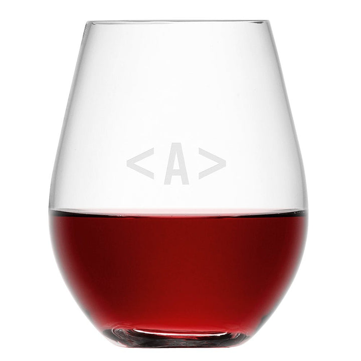 LSA Monogrammed Stemless Red Wine Glass