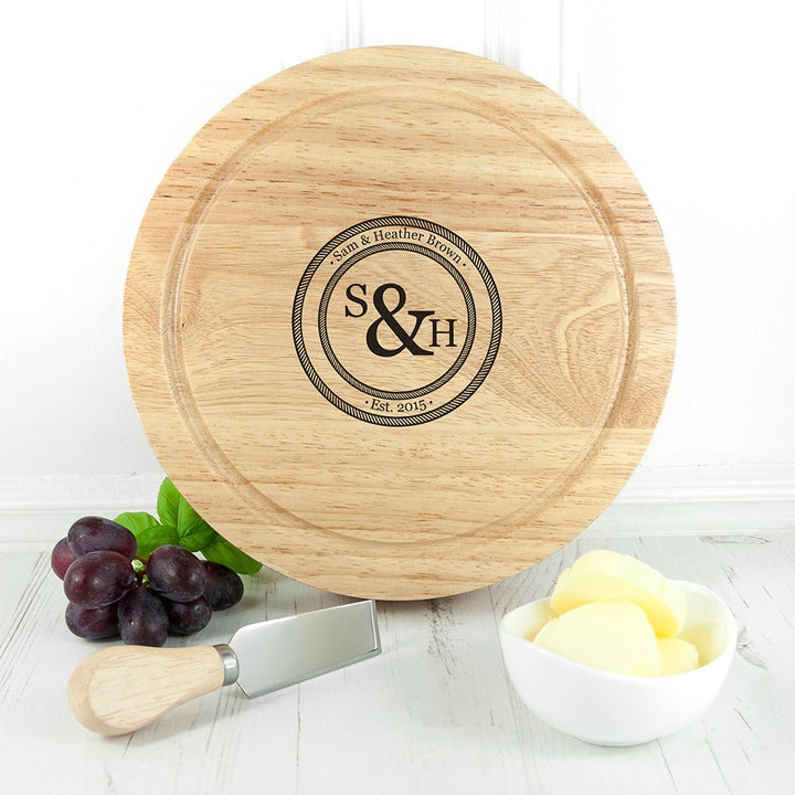 Monogram Couple Cheese Board Set