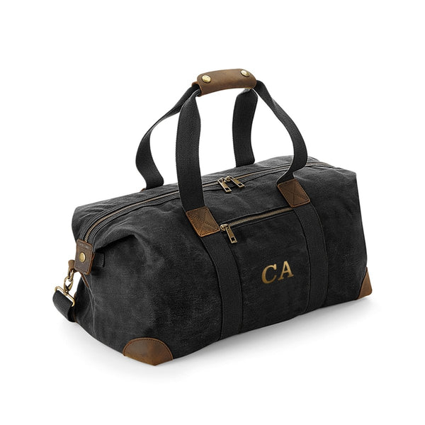 Monogrammed Luxury Waxed Canvas Holdall
