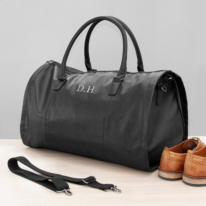Monogrammed Vegan Leather Business Garment Bag