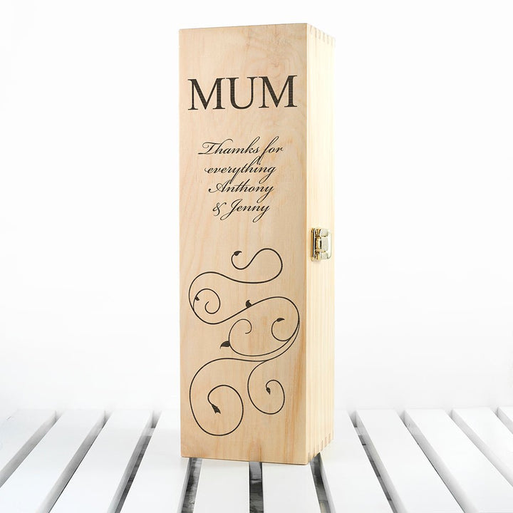 Mother's Day Wine Box With Swirls