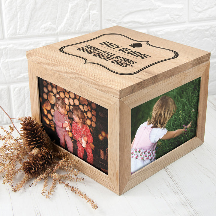 Personalised Little Acorns Large Keepsake Box