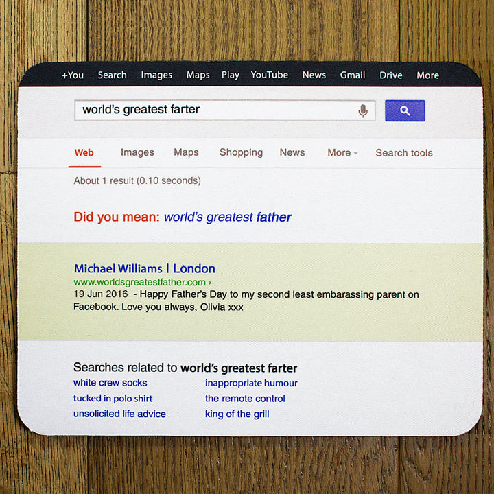 Web Search Personalised Father's Day Mouse Pad 