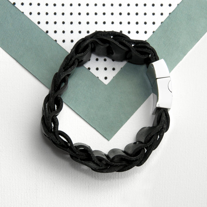 Personalised Men's Intrepid Leather Bracelet