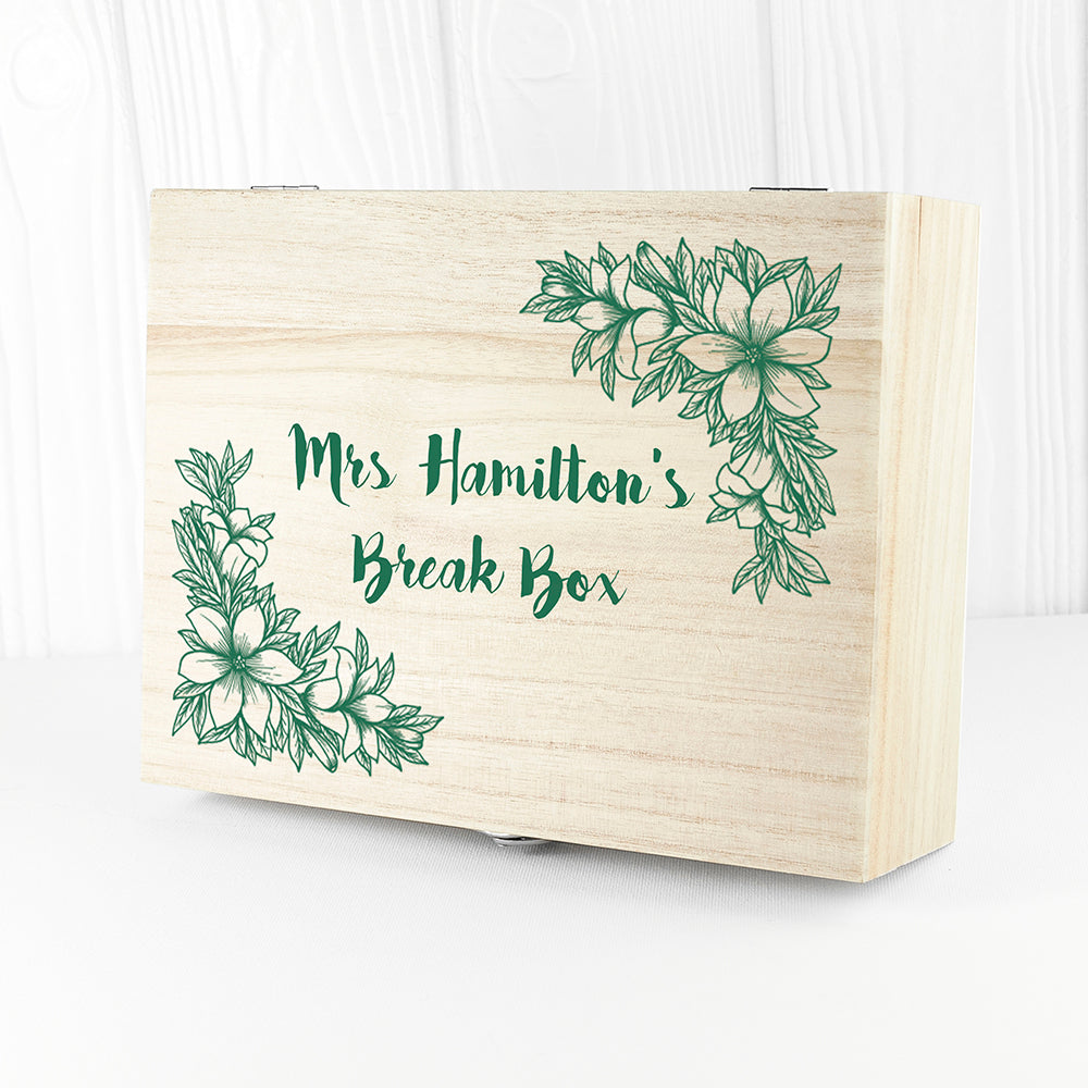 Personalised Teacher's Tea Break Box Floral Design