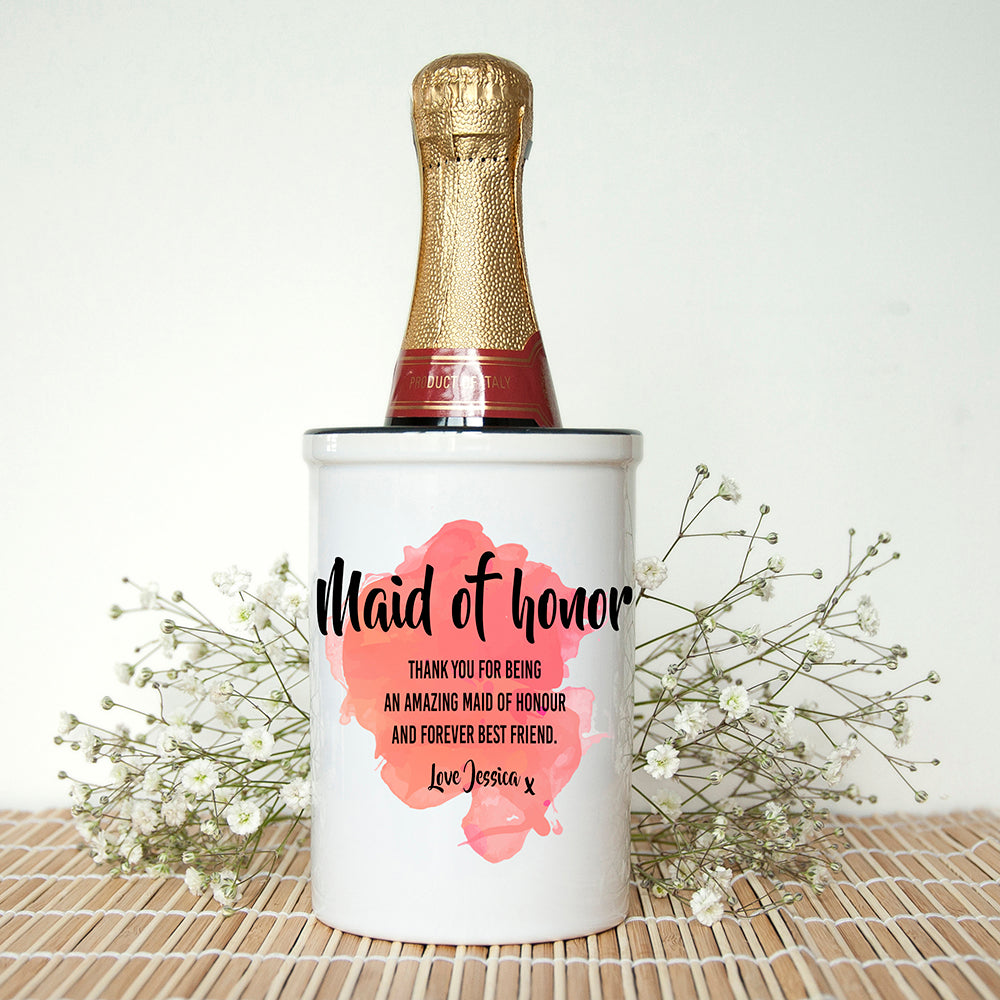 Personalised Maid of Honor Miniature Champagne Bucket