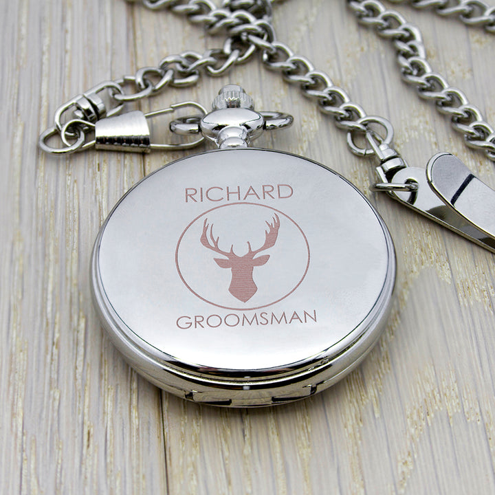 Personalised Groomsman Stag Pocket Watch