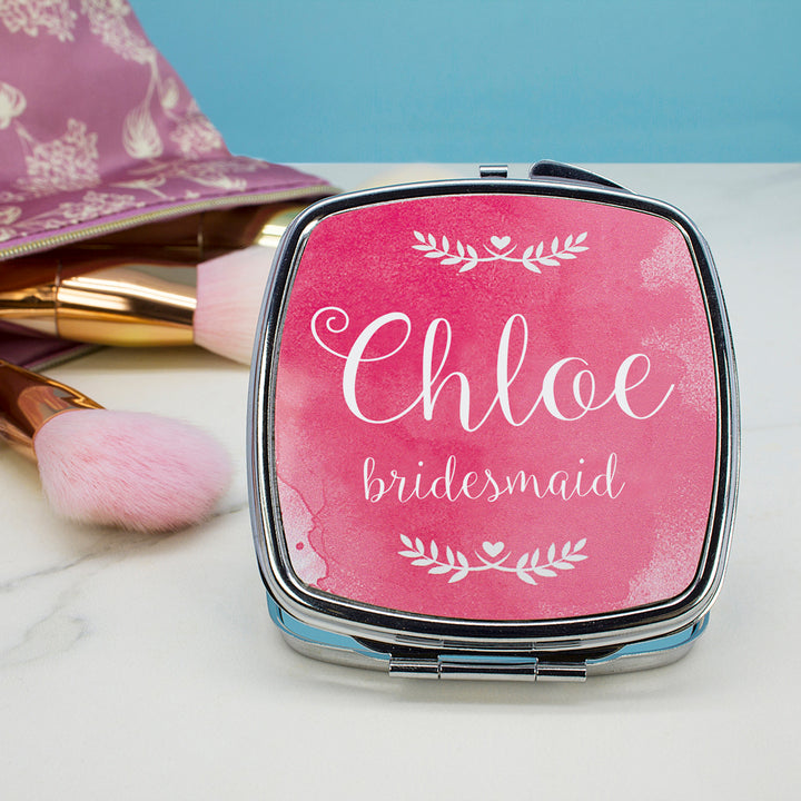 Personalised Wedding-Glam Compact Mirrors - Square