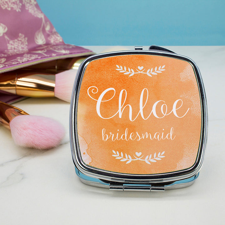 Personalised Wedding-Glam Compact Mirrors - Square