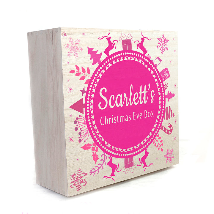 Personalised Christmas Eve Box With Snowflake Wreath