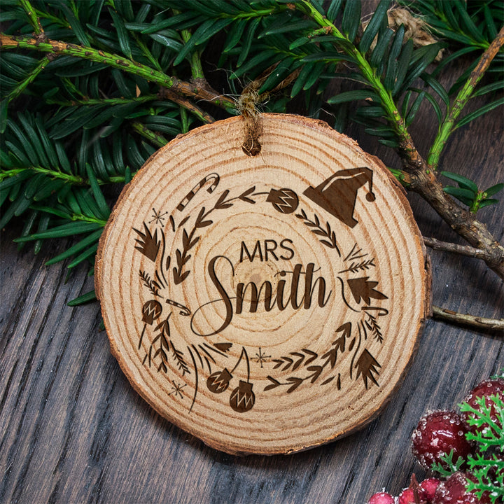 Personalised Engraved Set of Two Couple's Christmas Tree Decoration
