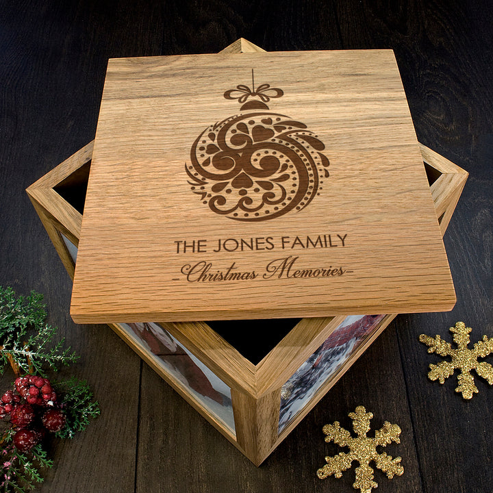 Personalised Christmas Memory Box Bauble Design
