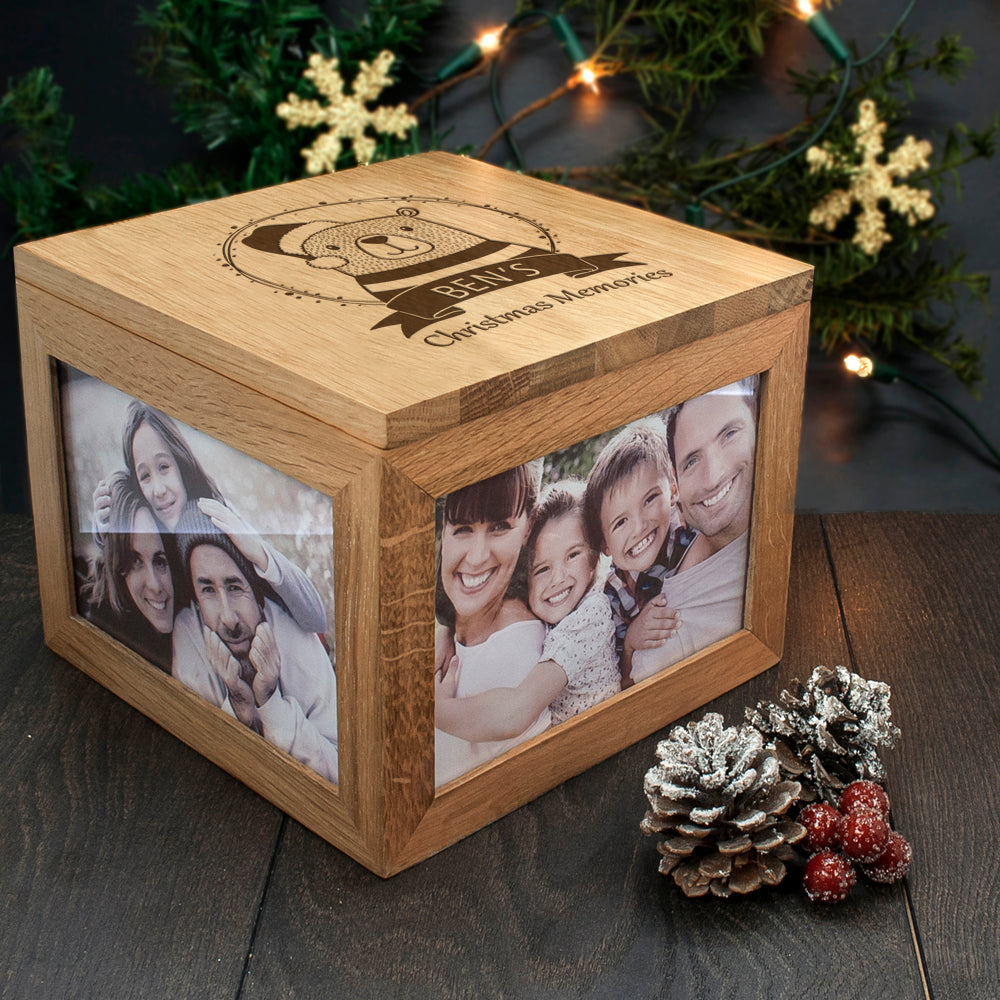 Personalised Woodland Bear Christmas Memory Box