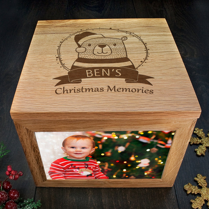 Personalised Woodland Bear Christmas Memory Box