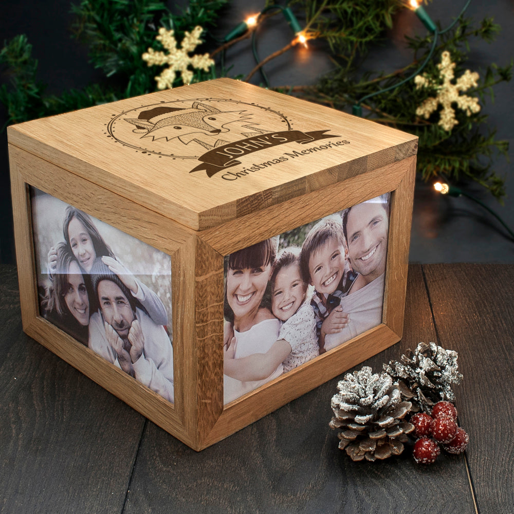 Personalised Woodland Fox Christmas Christmas Memory Box
