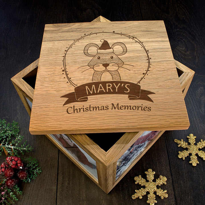 Personalised Woodland Mouse Christmas Memory Box
