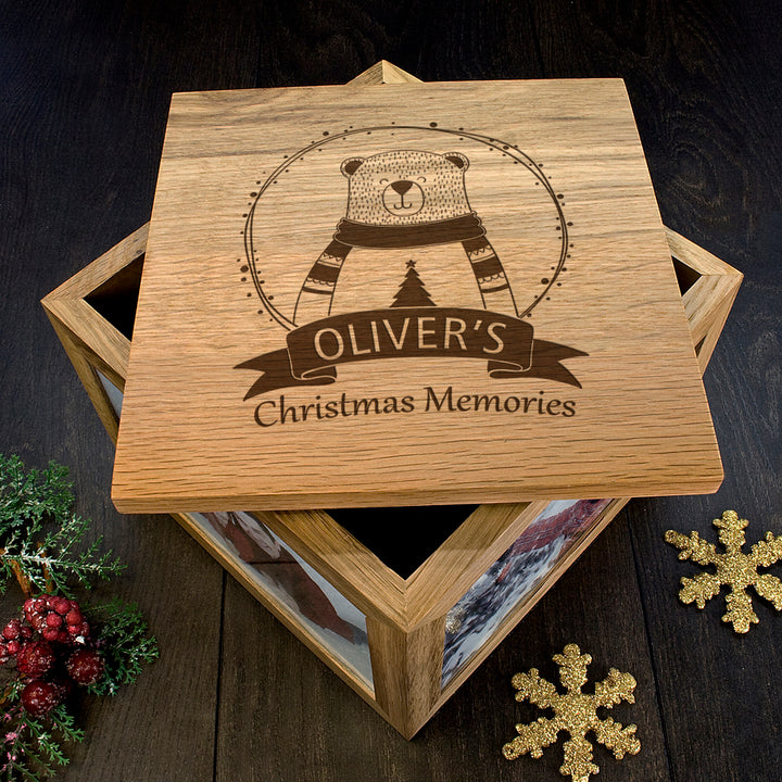 Personalised Polar Bear Christmas Memory Box