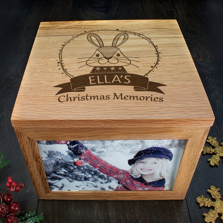 Personalised Woodland Rabbit Christmas Memory Box