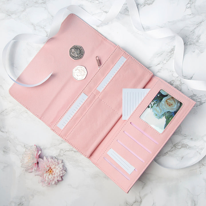 Personalised Pink Rose Ladies Wallet