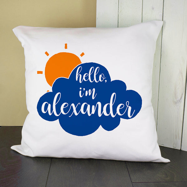 Personalised Baby On Cloud Cushion Cover