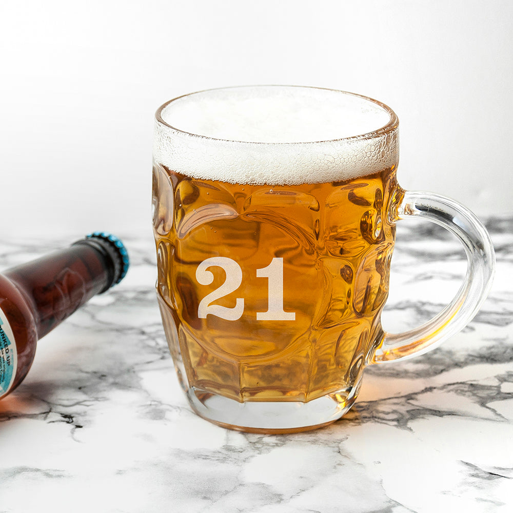 Personalised Birthday Dimpled Beer Glass