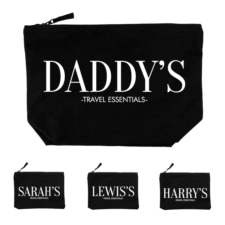 Personalised Daddy & Me Black Wash Bags