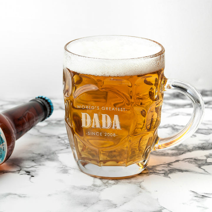 Personalised Father's Day Dimpled Beer Glass