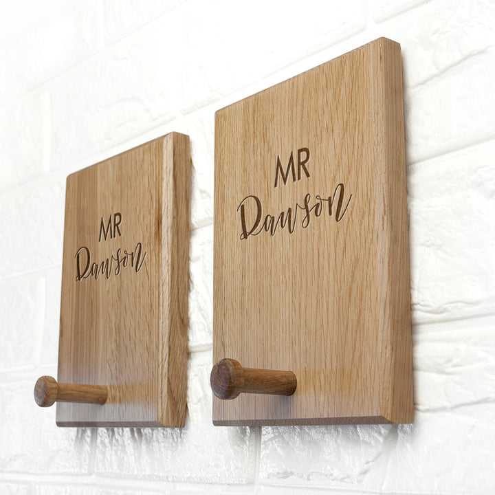 Personalised Contemporary Couples Peg Hook