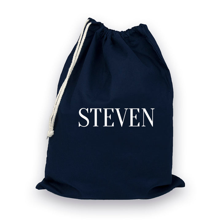 Personalised Cotton Navy Gym Bag