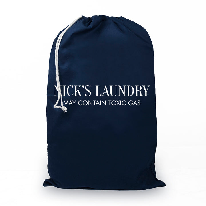 Personalised Large Navy Laundry Bag