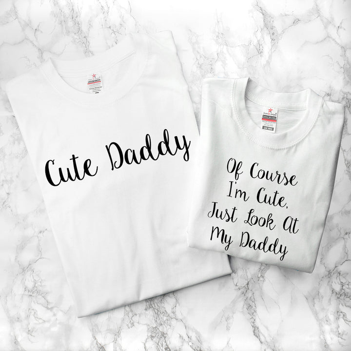 Personalised Daddy and Me Cuties White T-Shirts