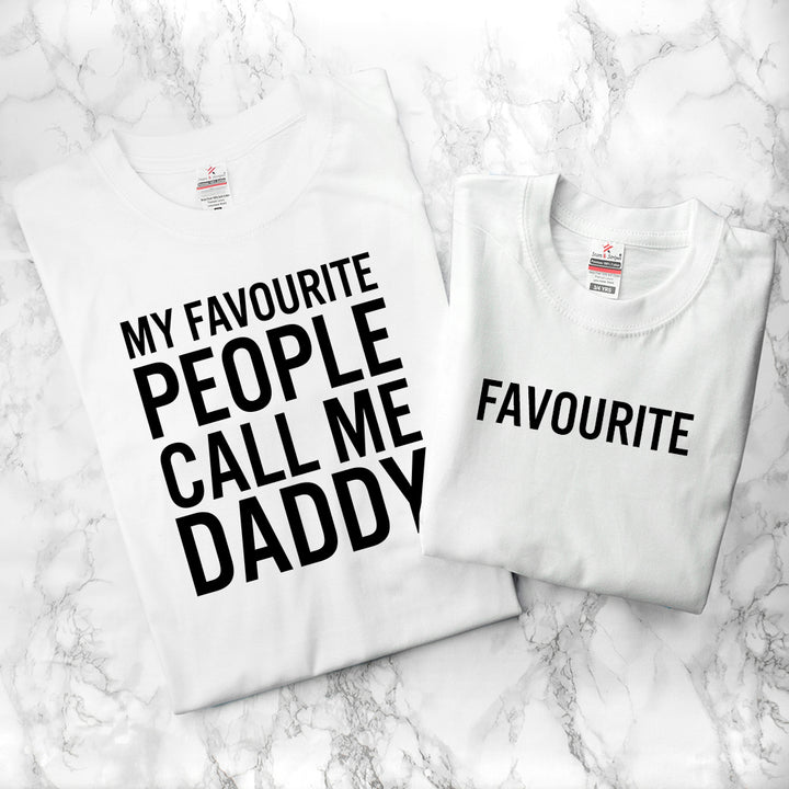 Personalised Daddy and Me Favourite People White T-Shirts