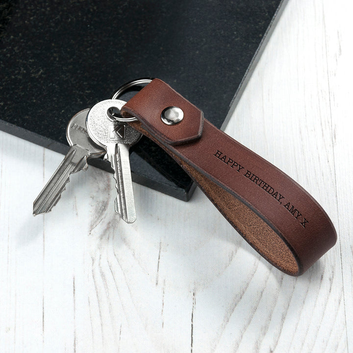 Personalised Leather Keyring 