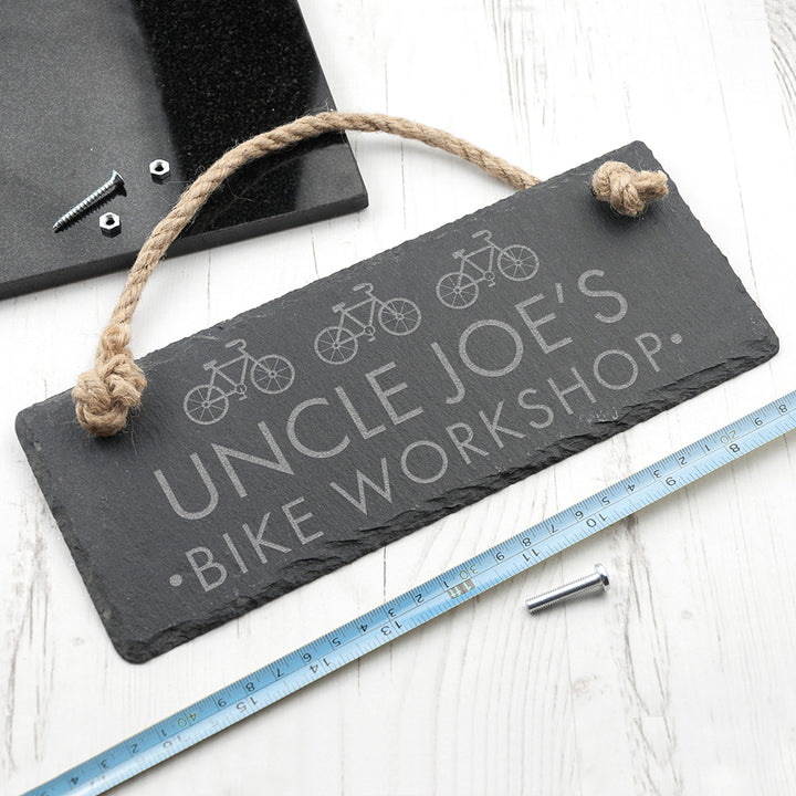 Personalised I Bloody Love My Bicycle Slate Hanging Sign 