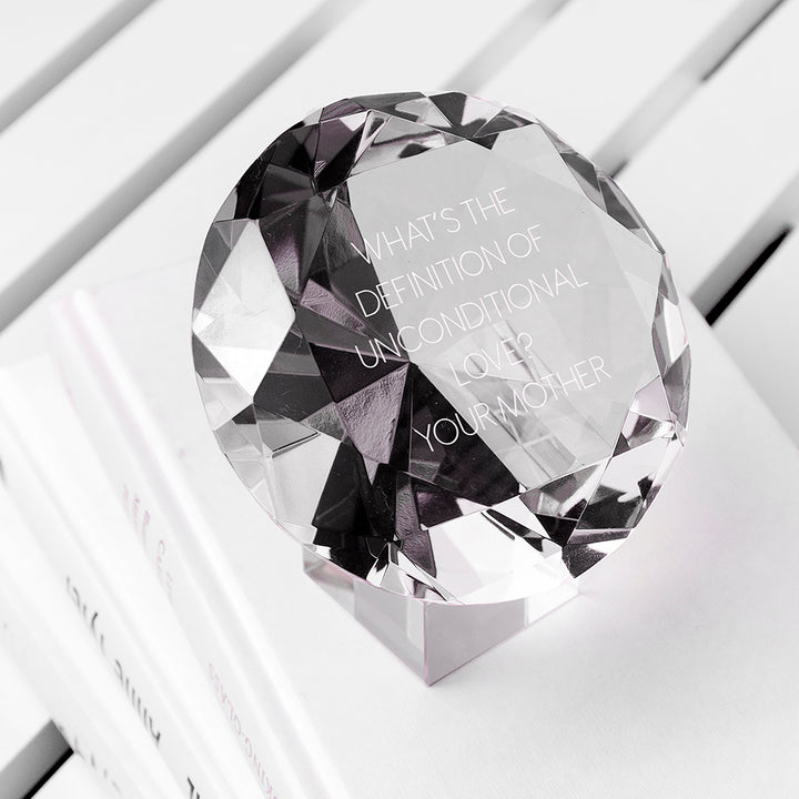 Personalised Clear Diamond Paper Weight
