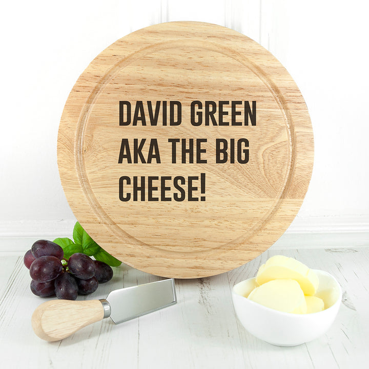 Personalised Cheese Lover Round Board Set