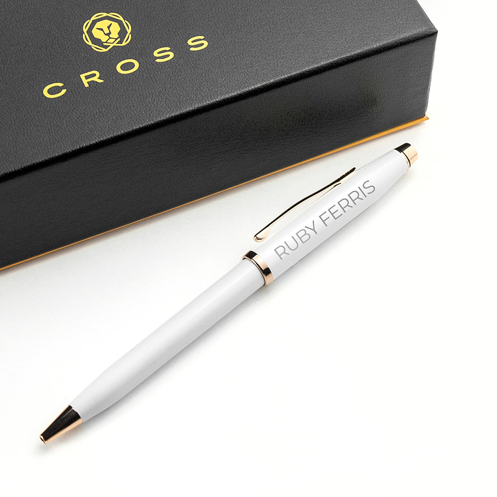 Personalised Cross Century II Pen in White
