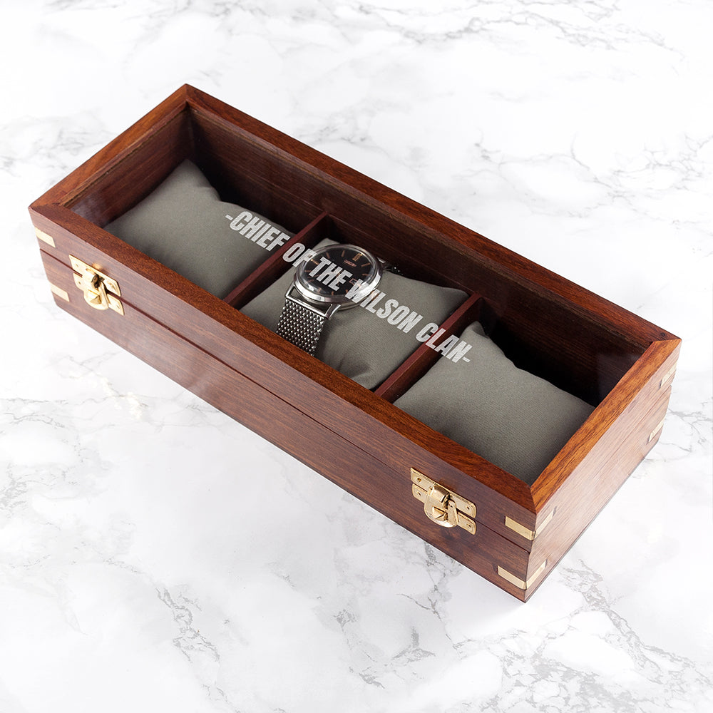 Personalised Father's Wooden Watch Box