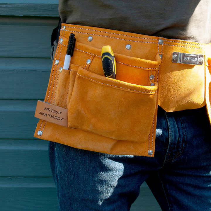 Personalised Leather 11 Pocket Tool Belt